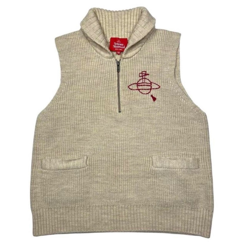 Vintage 00s Vivienne Westwood Red Label beige cream knit sweater vest